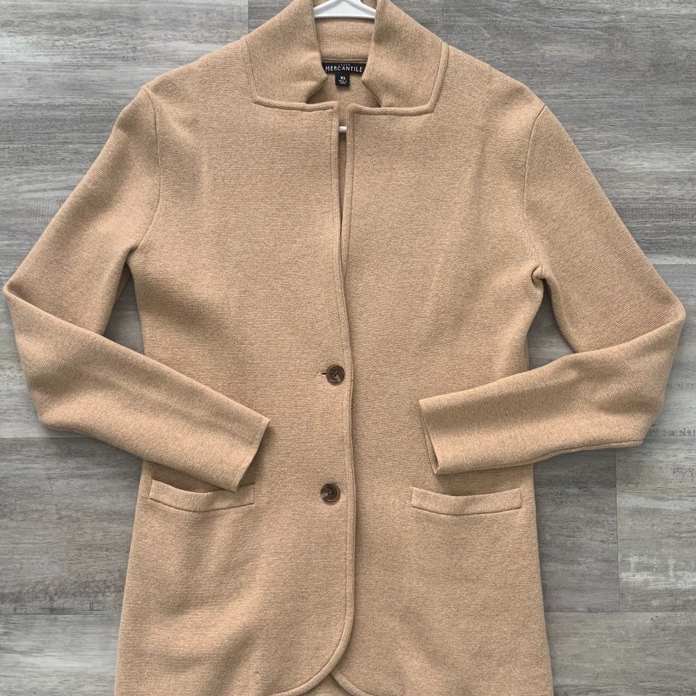 J Crew Mercantile Camel Sweater Blazer XS